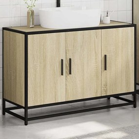 vidaXL Ντουλάπι Νιπτήρα Μπάνιου Sonoma Δρυς 90 x 33 x 60 εκ. από Τεχνητό Ξύλο