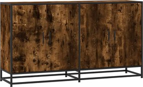 vidaXL Sideboard Καπνιστή δρυς 134x35x76 cm Ξύλινη κατασκευή