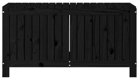 vidaXL Κουτί Αποθήκευσης Κήπου Μαύρο 115x49x60 εκ. Μασίφ Ξύλο Πεύκου