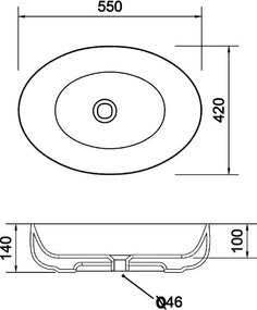 Olympia Metamorfosis 42060 55x42 - Επιτραπέζιος νιπτήρας