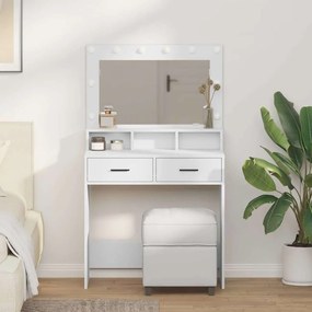 vidaXL Τραπέζι περιποίησης Λευκό 79 x 41 x 135 εκ. Επεξεργασμένο ξύλο