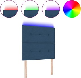 vidaXL LED κεφαλάρι με φώτα λωρίδας LED Μπλε 90 cm Πολυεστέρας