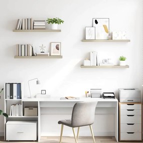 vidaXL Ράφια Τοίχου 4 τεμ. Χρώμα Δρυός 90x23,5x3,8 εκ. MDF