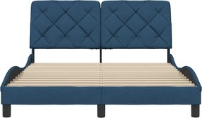 vidaXL Πλαίσιο κρεβατιού χωρίς στρώμα Μπλε 120x200 cm Ύφασμα