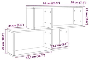 Ράφι Τοίχου για Τεχνίτης Δρυς 100x18x53 εκ. Μοριοσανίδα - Καφέ