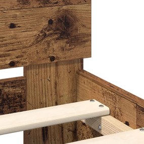 vidaXL Σκελετός Κρεβατιού Παλιό ξύλο 75 x 190 cm Επεξεργασμένο ξύλο