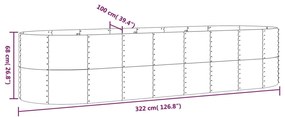 vidaXL Ζαρντινιέρα Ανθρακί 322x40x68 εκ Ατσάλι με Ηλεκτρ. Βαφή Πούδρας