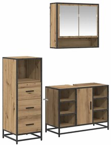 vidaXL Σετ Επίπλων Μπάνιου 3 pcs Artisan Oak Επεξεργασμένο ξύλο