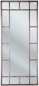 Καθρέφτης Τοίχου Παράθυρο Σιδερένιος 90x3x200εκ - Καφέ