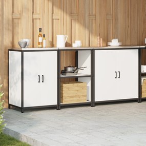 vidaXL Σετ Αποθήκευσης Κουζίνας με ράφι Άλλο 3 pcs Λευκό 210 x 50 x 92 εκ