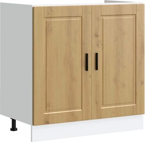 vidaXL Βάση νιπτήρα με αποθήκευση Porto 2 pcs Καφέ Επεξεργασμένο ξύλο