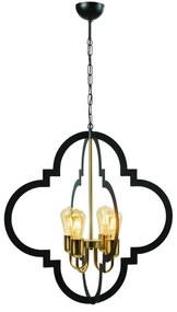 Κρεμαστό Φωτιστικό Οροφής Ε27 140x60 Arkolight-773-42/4-Μαύρο-Χρυσό 773-42/4