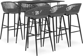 vidaXL Σετ Επίπλων Μπαρ 7 Τεμαχίων Μαύρο / Λευκό