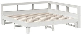vidaXL Κρεβάτι Βιβλιοθήκη Χωρίς Στρώμα 200x200 εκ Μασίφ Ξύλο Πεύκου