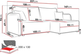 Γωνιακός καναπές Melody-Gkri-Αριστερή