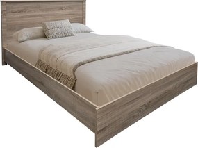 Κρεβάτι Athos pakoworld σε sonoma απόχρωση 140x200εκ