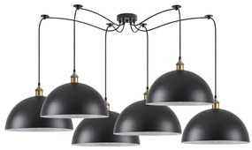 SE21-BR-10-BL6-MS40 MAGNUM Bronze Metal Pendant Black Shade with Black Fabric Cable+ HOMELIGHTING 77-8696