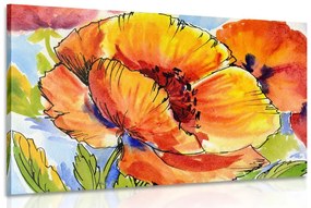 Εικόνα μπουκέτο με λουλούδια παπαρούνας - 120x80