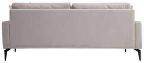 Καναπές 2θέσιος Fortune pakoworld βελούδο μπεζ-μαύρο 175x90x88εκ