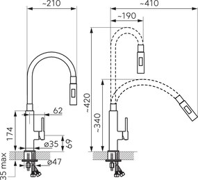 Ferro Zumba Slim 2f Silver BZA43S - Μπαταρία Κουζίνας με Εύκαμπτο Στόμιο