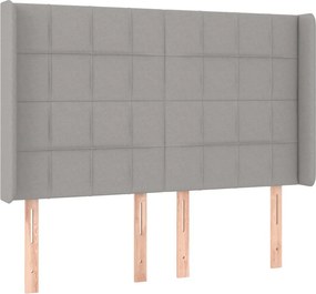 vidaXL Κρεβάτι Boxspring με Στρώμα &amp; LED Αν.Γκρι 140x190εκ. Υφασμάτινο