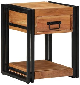 vidaXL Κομοδίνο με συρτάρι Καφέ 40 x 40 x 50 cm Μασίφ ξύλο ακακίας