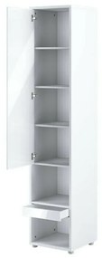 Σετ επίπλων Concept Pro Lenart AH129, 281x217x228cm, Γυαλιστερό λευκό, Άσπρο, Πλαστικοποιημένη μοριοσανίδα, Ινοσανίδες μέσης πυκνότητας, 180x200