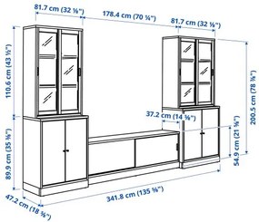 TONSTAD σύνθεση αποθήκευσης TV, 342x47x201 cm 195.150.61