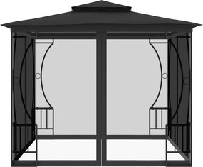 vidaXL Κιόσκι με Δίχτυα Ανθρακί 300 x 300 x 265 εκ.
