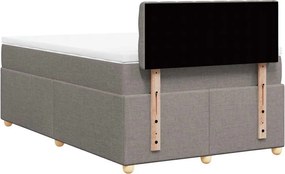 vidaXL Κρεβάτι Boxspring με Στρώμα Taupe 120x190 εκ. Υφασμάτινο