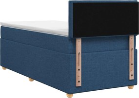 vidaXL Κρεβάτι box spring με στρώμα Μπλε 90 x 200 cm Ύφασμα