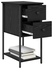 vidaXL Κομοδίνο 2 pcs Μαύρη δρυς 32 x 42 x 70 εκ Επεξεργασμένο ξύλο