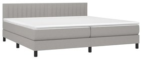 ΚΡΕΒΑΤΙ BOXSPRING ΜΕ ΣΤΡΩΜΑ &amp; LED ΑΝ.ΓΚΡΙ 200X200ΕΚ. ΥΦΑΣΜΑΤΙΝΟ 3133341