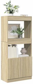 vidaXL Ντουλάπι Sonoma Δρυς 63x33x140 εκ. από Επεξεργασμένο Ξύλο