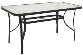 Τραπέζι Ensure μέταλλο μαύρο-γυαλί 140x80x70εκ 140x80x70 εκ.