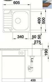 Blanco Dinas 45 S Mini (60,5x50) - Ανοξείδωτος Νεροχύτης Κουζίνας
