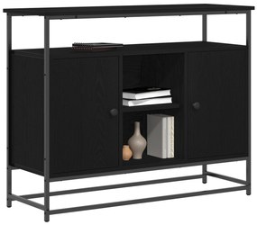vidaXL Μπουφές Μαύρο Δρυς 100x35x80 εκ. Επεξεργασμένο Ξύλο και Ατσάλι