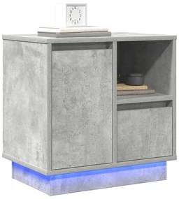vidaXL Κομοδίνο με συρτάρι 2 pcs Γκρι σκυροδέματος 50 x 34.5 x 50 εκ.