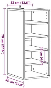 Παπουτσοθήκη Παλιό Ξύλο 32 x 35 x 70 εκ. από Μοριοσανίδα - Καφέ