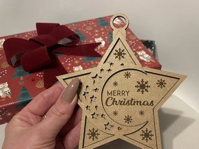 Σετ των 2 Intra απο ξύλο plywood 3mm-4mm πάχος – Αστέρι - Χριστουγεννιάτικο Στολίδι Δίασταση 20x20 cm INTRAFABR-108093537