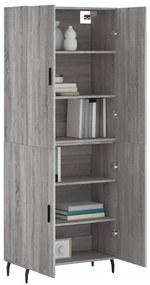 vidaXL Ντουλάπι Γκρι Sonoma 69,5 x 34 x 180 εκ. Επεξεργασμένο Ξύλο