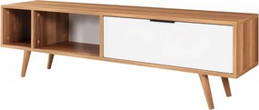 Έπιπλο Τηλεόρασης Καρυδί / Λευκό REGREVA 160x35x18