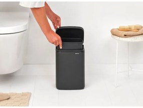 Κάδος Brabantia Bo Small 1008866, 4 L, Ομαλό και αθόρυβο άνοιγμα, Αντιολισθητική βάση, Ορυκτή επίστρωση, Σκούρο γκρι