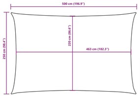 Πανί Σκίασης Ορθογώνιο Μαύρο 2,5 x 5 μ. από Ύφασμα Oxford - Μαύρο