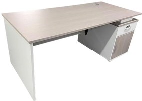 Γραφείο εργασίας Armadi με ντουλάπι σε Sonoma - Λευκό 180x80x75εκ 180x80x75 εκ.