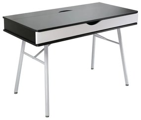 ΓΡΑΦΕΙΟ Η/Υ Μέταλλο Βαφή Άσπρο, Melamine Wenge 115x55x75cm ΕΟ420,1