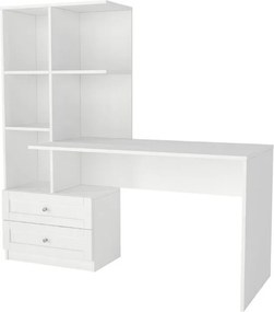 Γραφείο εργασίας Mantra Megapap χρώμα λευκό 150x60x152εκ.
