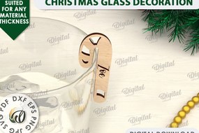 Σετ των 2 Intra απο ξύλο plywood 3mm-4mm πάχος Χριστουγεννιάτικη διακόσμηση γυαλιού με λέιζερ Δίασταση 15x15 cm INTRAFABR-109276136