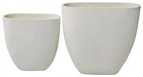 FLOWER POT-14 Set 2 τεμαχίων Απόχρωση Milk White 56x27x56cm + 76x37x71cm Ε6313,S