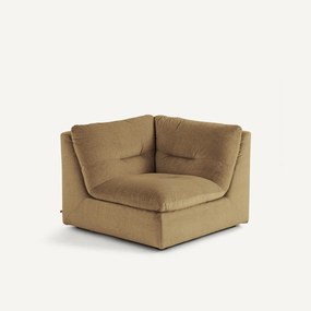 Γωνιακή πολυθρόνα σύνθεσης 90° από λινό βελούδο, GIULIANO